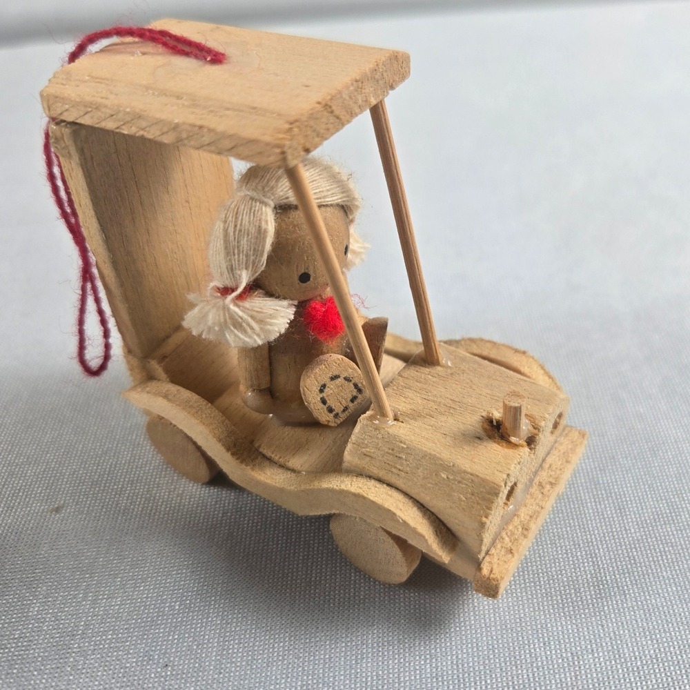 Vintage Yuletots Wooden Christmas Ornaments Set Handcrafted Wood Figurines w Box - Picture 6 of 7